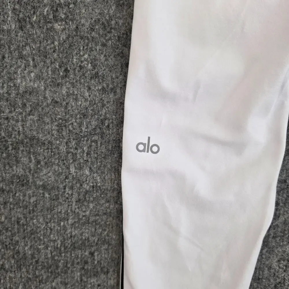 Alo Yoga Leggings Women XS Airbrush High Waist Heart Throb Black White Yoga Chic